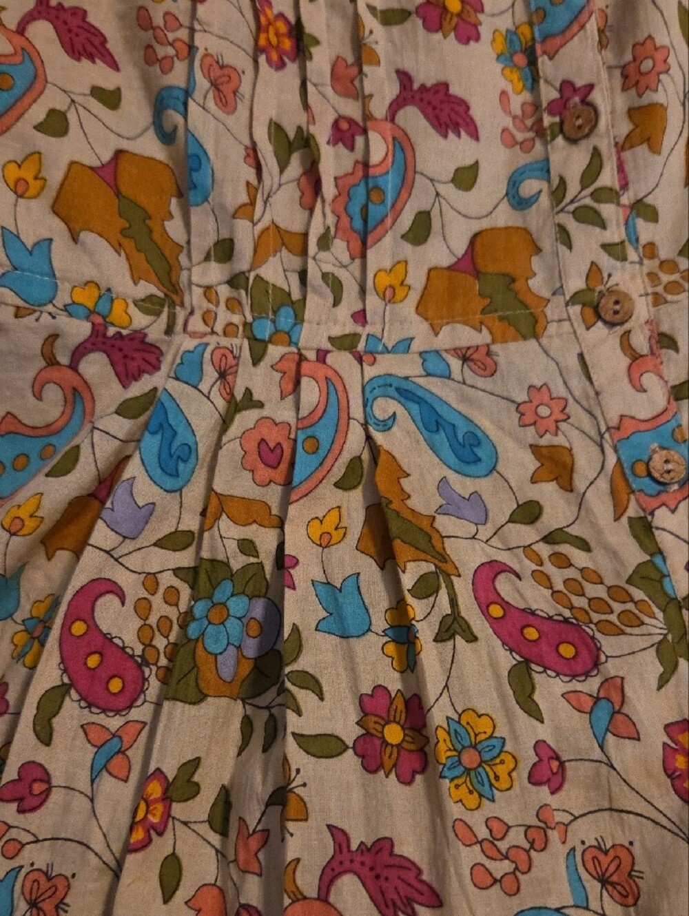 NATURAL LIFE Romper Cream Floral Paisley Sundress with Lace Like New Worn 1x - Picture 6 of 7